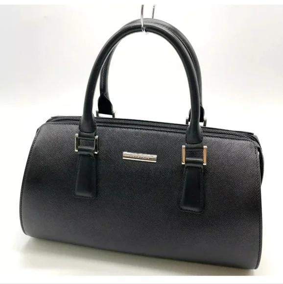 Auth Burberry Leather Black Nova Check Pattern Tubular Bag - Picture 1 of 16